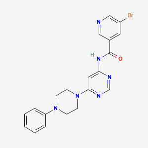 molecular formula C20H19BrN6O B2721630 5-bromo-N-(6-(4-phenylpiperazin-1-yl)pyrimidin-4-yl)nicotinamide CAS No. 1396843-39-2