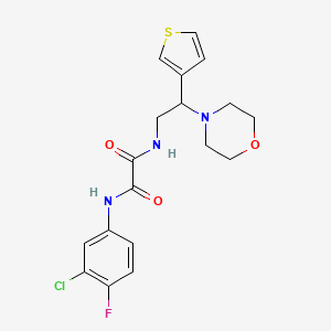 molecular formula C18H19ClFN3O3S B2721637 N1-(3-chloro-4-fluorophenyl)-N2-(2-morpholino-2-(thiophen-3-yl)ethyl)oxalamide CAS No. 946248-18-6