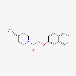 molecular formula C20H21NO2 B2721640 1-(4-Cyclopropylidenepiperidin-1-yl)-2-(naphthalen-2-yloxy)ethanone CAS No. 2097892-08-3