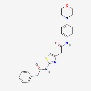 B2721643 N-(4-morpholinophenyl)-2-(2-(2-phenylacetamido)thiazol-4-yl)acetamide CAS No. 1207025-96-4