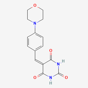 molecular formula C15H15N3O4 B2721650 5-(4-吗啉基苄亚甲基)嘧啶-2,4,6(1H,3H,5H)-三酮 CAS No. 339174-47-9
