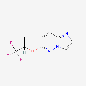 molecular formula C9H8F3N3O B2721654 6-[(1,1,1-三氟丙基)氧基]咪唑并[1,2-b]吡啶嗪 CAS No. 2197492-57-0