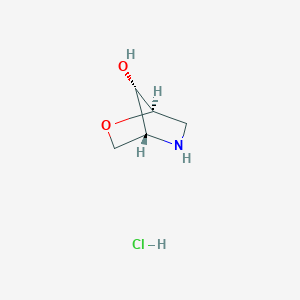 molecular formula C5H10ClNO2 B2721657 (1R,4R,7S)-2-氧杂-5-氮杂双环[2.2.1]庚烷-7-醇；盐酸盐 CAS No. 129570-44-1