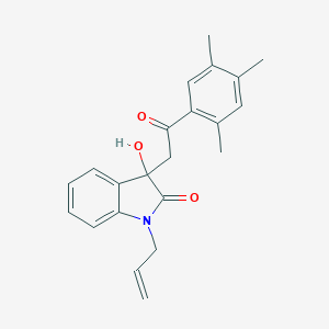 molecular formula C22H23NO3 B272166 3-hydroxy-3-[2-oxo-2-(2,4,5-trimethylphenyl)ethyl]-1-(prop-2-en-1-yl)-1,3-dihydro-2H-indol-2-one 