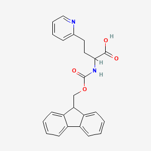 molecular formula C24H22N2O4 B2721663 2-({[(9H-芴-9-基)甲氧基]羰基}氨基)-4-(吡啶-2-基)丁酸 CAS No. 1694526-75-4