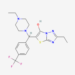 B2721665 2-Ethyl-5-((4-ethylpiperazin-1-yl)(4-(trifluoromethyl)phenyl)methyl)thiazolo[3,2-b][1,2,4]triazol-6-ol CAS No. 886911-20-2