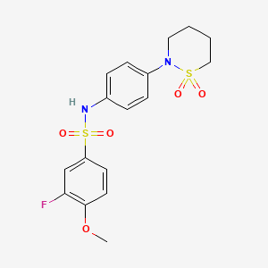 B2721673 N-[4-(1,1-dioxothiazinan-2-yl)phenyl]-3-fluoro-4-methoxybenzenesulfonamide CAS No. 941983-93-3