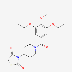 molecular formula C21H28N2O6S B2721683 3-(1-(3,4,5-三乙氧基苯甲酰)哌啶-4-基)噻唑烷-2,4-二酮 CAS No. 1795088-17-3