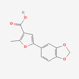 molecular formula C13H10O5 B2721686 5-(1,3-Benzodioxol-5-yl)-2-methylfuran-3-carboxylic acid CAS No. 696627-46-0