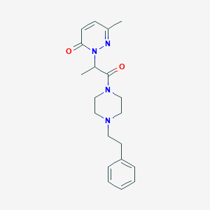 6-methyl-2-(1-oxo-1-(4-phenethylpiperazin-1-yl)propan-2-yl)pyridazin-3(2H)-one