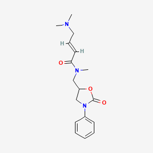 (E)-4-(Dimethylamino)-N-methyl-N-[(2-oxo-3-phenyl-1,3-oxazolidin-5-yl)methyl]but-2-enamide