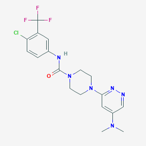 N-(4-chloro-3-(trifluoromethyl)phenyl)-4-(5-(dimethylamino)pyridazin-3-yl)piperazine-1-carboxamide