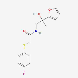 2-((4-fluorophenyl)thio)-N-(2-(furan-2-yl)-2-hydroxypropyl)acetamide