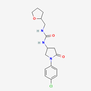 molecular formula C16H20ClN3O3 B2721703 1-(1-(4-氯苯基)-5-氧代吡咯烷-3-基)-3-((四氢呋喃-2-基)甲基)脲 CAS No. 894026-68-7