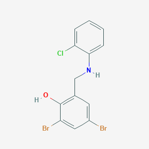 molecular formula C13H10Br2ClNO B2721709 2,4-Dibromo-6-[(2-chloroanilino)methyl]benzenol CAS No. 477871-75-3