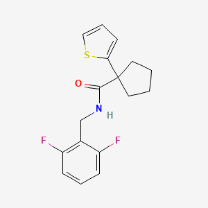 molecular formula C17H17F2NOS B2721713 N-(2,6-二氟苄基)-1-(噻吩-2-基)环戊烷甲酰胺 CAS No. 1049514-42-2