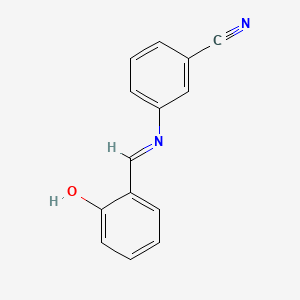 molecular formula C14H10N2O B2721715 Benzonitrile, 3-(2-hydroxybenzylidenamino)- CAS No. 1133909-87-1