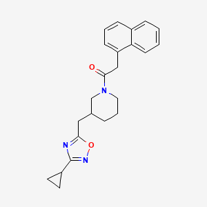 molecular formula C23H25N3O2 B2721736 1-(3-((3-环丙基-1,2,4-噁二唑-5-基)甲基)哌啶-1-基)-2-(萘-1-基)乙酮 CAS No. 1704539-38-7