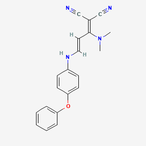 2-[(E)-1-(dimethylamino)-3-(4-phenoxyanilino)prop-2-enylidene]propanedinitrile