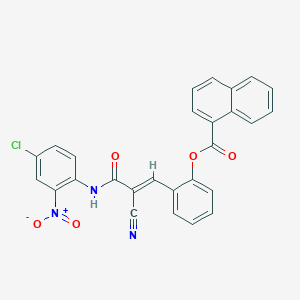 molecular formula C27H16ClN3O5 B2721752 [2-[(E)-3-(4-chloro-2-nitroanilino)-2-cyano-3-oxoprop-1-enyl]phenyl] naphthalene-1-carboxylate CAS No. 522657-43-8