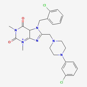 molecular formula C25H26Cl2N6O2 B2721755 7-[(2-chlorophenyl)methyl]-8-{[4-(3-chlorophenyl)piperazin-1-yl]methyl}-1,3-dimethyl-2,3,6,7-tetrahydro-1H-purine-2,6-dione CAS No. 851938-96-0