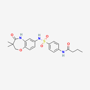 N-(4-(N-(3,3-dimethyl-4-oxo-2,3,4,5-tetrahydrobenzo[b][1,4]oxazepin-7-yl)sulfamoyl)phenyl)butyramide