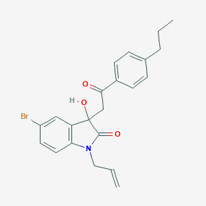 molecular formula C22H22BrNO3 B272176 5-bromo-3-hydroxy-3-[2-oxo-2-(4-propylphenyl)ethyl]-1-(prop-2-en-1-yl)-1,3-dihydro-2H-indol-2-one 