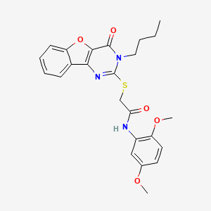 2-[(3-butyl-4-oxo-3,4-dihydro[1]benzofuro[3,2-d]pyrimidin-2-yl)sulfanyl]-N-(2,5-dimethoxyphenyl)acetamide