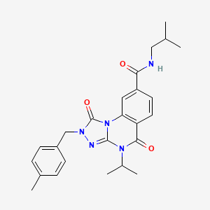 molecular formula C25H29N5O3 B2721765 N-异丁基-4-异丙基-2-(4-甲基苯基甲基)-1,5-二氧代-1,2,4,5-四氢[1,2,4]三唑并[4,3-a]喹唑啉-8-羧酰胺 CAS No. 1105214-40-1