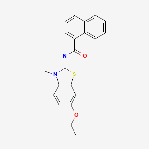 molecular formula C21H18N2O2S B2721775 (E)-N-(6-乙氧基-3-甲基苯并[d]噻唑-2(3H)-基亚甲基)-1-萘酰胺 CAS No. 392249-33-1