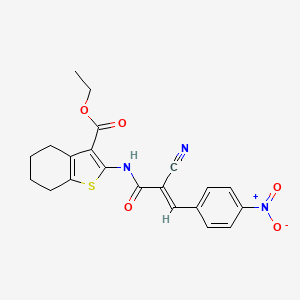 (E)-ethyl 2-(2-cyano-3-(4-nitrophenyl)acrylamido)-4,5,6,7-tetrahydrobenzo[b]thiophene-3-carboxylate