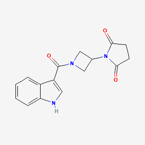 molecular formula C16H15N3O3 B2721786 1-(1-(1H-indole-3-carbonyl)azetidin-3-yl)pyrrolidine-2,5-dione CAS No. 1795085-51-6