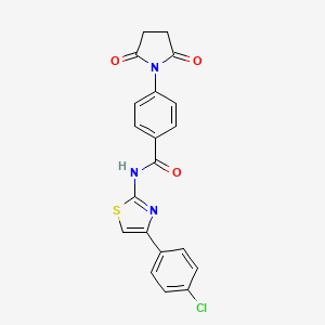 molecular formula C20H14ClN3O3S B2721790 N-(4-(4-氯苯基)噻唑-2-基)-4-(2,5-二氧代吡咯啶-1-基)苯甲酰胺 CAS No. 392246-33-2