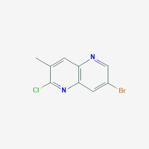 molecular formula C9H6BrClN2 B2721803 7-溴-2-氯-3-甲基-1,5-萘啉 CAS No. 2256059-92-2