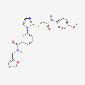 molecular formula C24H22N4O4S B2721804 N-(2-furylmethyl)-3-[2-({2-[(4-methoxyphenyl)amino]-2-oxoethyl}thio)-1H-imidazol-1-yl]benzamide CAS No. 1115336-16-7