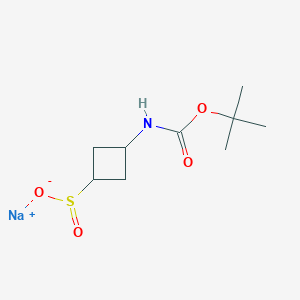 molecular formula C9H16NNaO4S B2721805 Sodium;3-[(2-methylpropan-2-yl)oxycarbonylamino]cyclobutane-1-sulfinate CAS No. 2580145-51-1