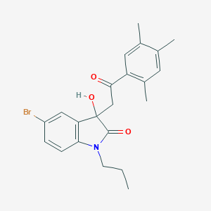molecular formula C22H24BrNO3 B272181 5-bromo-3-hydroxy-3-[2-oxo-2-(2,4,5-trimethylphenyl)ethyl]-1-propyl-1,3-dihydro-2H-indol-2-one 