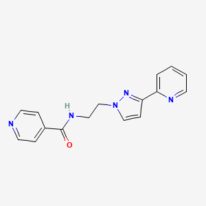 molecular formula C16H15N5O B2721826 N-(2-(3-(pyridin-2-yl)-1H-pyrazol-1-yl)ethyl)isonicotinamide CAS No. 1448051-12-4