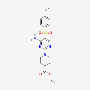 molecular formula C20H26N4O4S B2721833 N-(2-methoxyphenyl)-3-[(6-phenylpyrimidin-4-yl)oxy]benzamide CAS No. 1112306-44-1