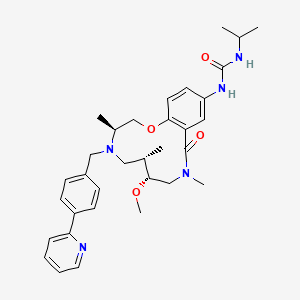 molecular formula C33H43N5O4 B2721834 1-[(4S,7S,8R)-8-methoxy-4,7,10-trimethyl-11-oxo-5-[[4-(2-pyridinyl)phenyl]methyl]-2-oxa-5,10-diazabicyclo[10.4.0]hexadeca-1(12),13,15-trien-14-yl]-3-propan-2-ylurea CAS No. 1357647-78-9