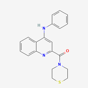 molecular formula C20H19N3OS B2721841 (4-(苯基氨基)喹啉-2-基)(硫吗啉基)甲酮 CAS No. 1226454-09-6