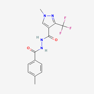 1-methyl-N'-(4-methylbenzoyl)-3-(trifluoromethyl)-1H-pyrazole-4-carbohydrazide