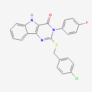 2-[(4-chlorophenyl)methylsulfanyl]-3-(4-fluorophenyl)-5H-pyrimido[5,4-b]indol-4-one