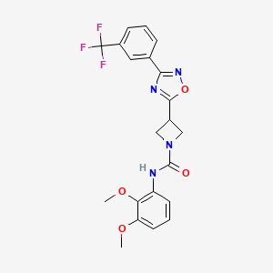 molecular formula C21H19F3N4O4 B2721868 N-(2,3-dimethoxyphenyl)-3-(3-(3-(trifluoromethyl)phenyl)-1,2,4-oxadiazol-5-yl)azetidine-1-carboxamide CAS No. 1351659-77-2