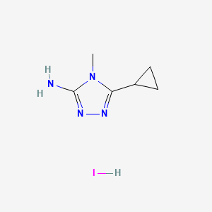 molecular formula C6H11IN4 B2721874 5-cyclopropyl-4-methyl-4H-1,2,4-triazol-3-amine hydroiodide CAS No. 1955548-50-1