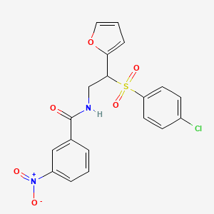 N-[2-[(4-chlorophenyl)sulfonyl]-2-(2-furyl)ethyl]-3-nitrobenzamide