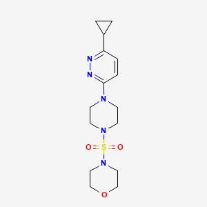 molecular formula C15H23N5O3S B2721878 4-((4-(6-Cyclopropylpyridazin-3-yl)piperazin-1-yl)sulfonyl)morpholine CAS No. 2034234-40-5