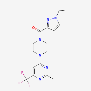 (1-ethyl-1H-pyrazol-3-yl)(4-(2-methyl-6-(trifluoromethyl)pyrimidin-4-yl)piperazin-1-yl)methanone