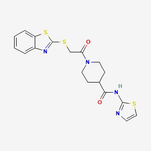 1-(2-(benzo[d]thiazol-2-ylthio)acetyl)-N-(thiazol-2-yl)piperidine-4-carboxamide