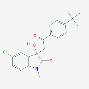 molecular formula C21H22ClNO3 B272190 3-[2-(4-tert-butylphenyl)-2-oxoethyl]-5-chloro-3-hydroxy-1-methyl-1,3-dihydro-2H-indol-2-one 